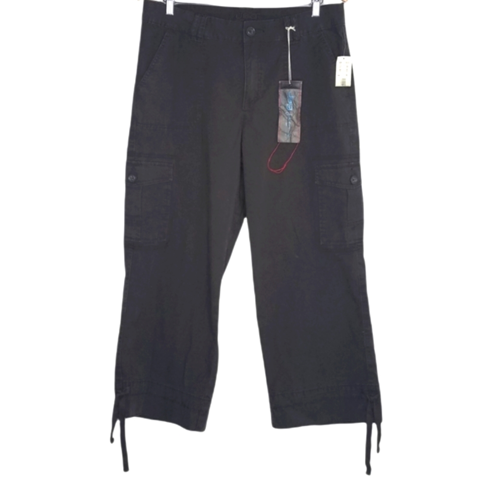 JAG JEANS BROWN DRAWSTRING CROPPED CARGO PANTS